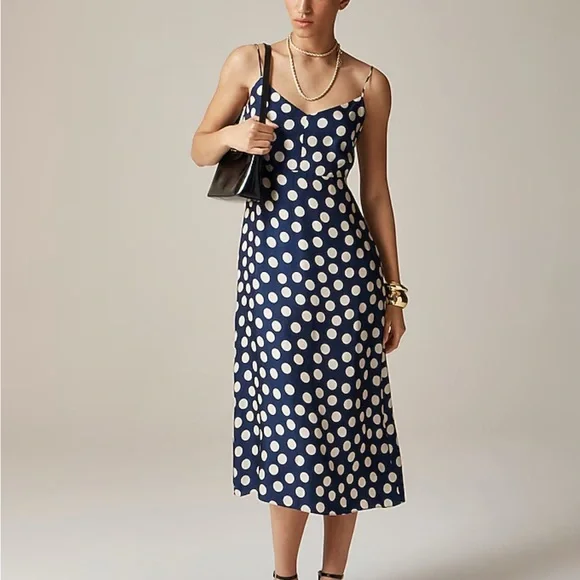 J. Crew Navy Dress with White Dots - Picture 4 of 7